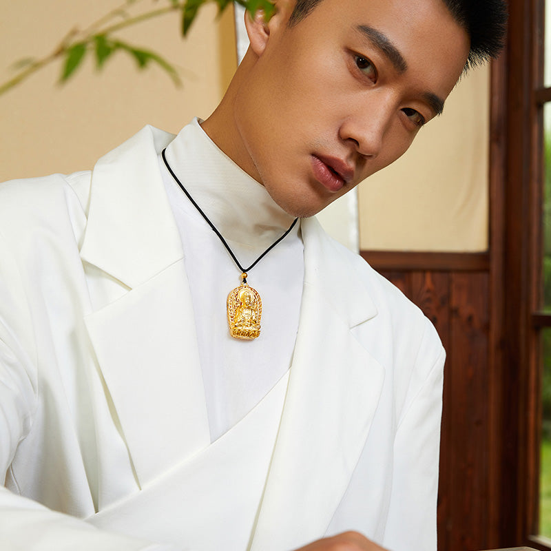 'Antiquity Gold' 999.9 24K Gold Pendant Necklace 28-29g AA043497