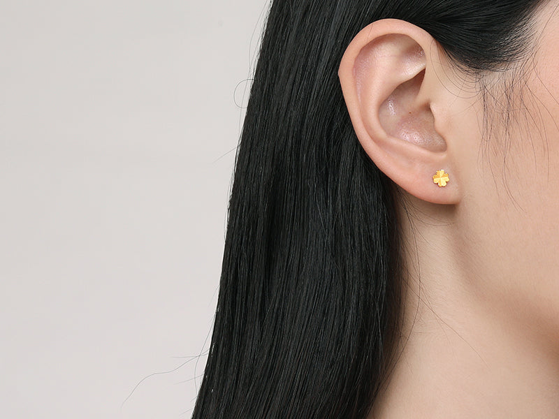 24K金四葉草耳環 0.61-0.81克 AA096009