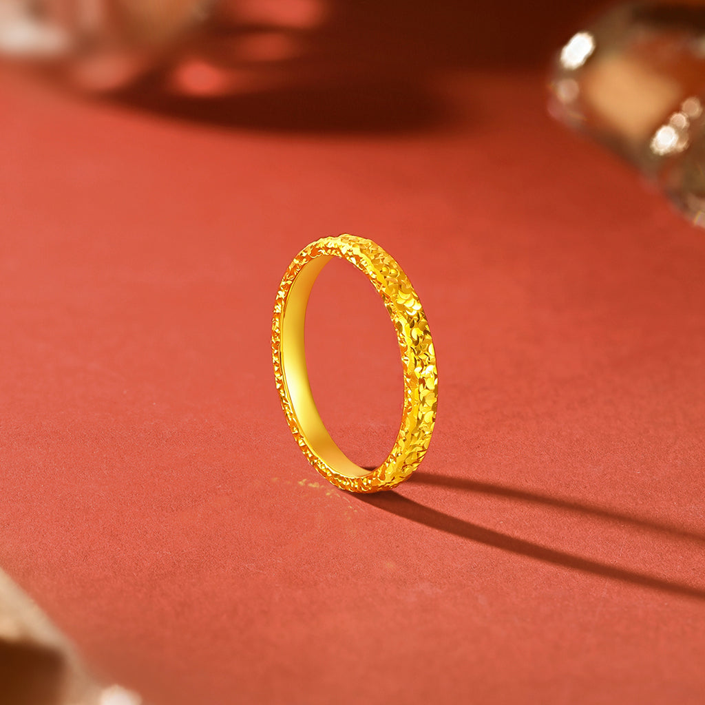24K Gold Crushed Ice Ring 3.2-4.7g A0113002