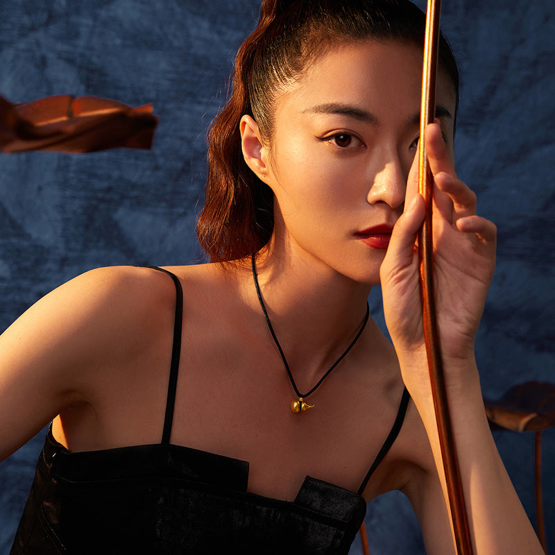 'Antiquity Gold' 999.9 24K Gold Pendant Necklace Gourd 5.7-6g AA044786