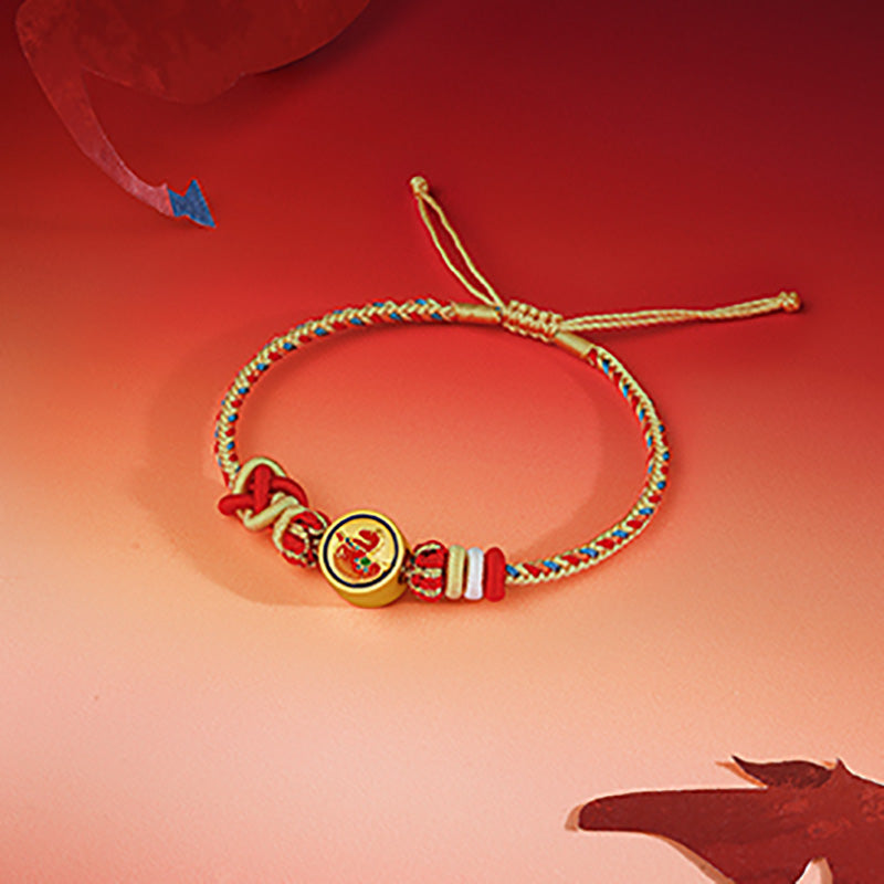 'Year of the Horse'  24K Gold String Bracelet Horse 0.82-1.12g 16cm-22cm A1720839