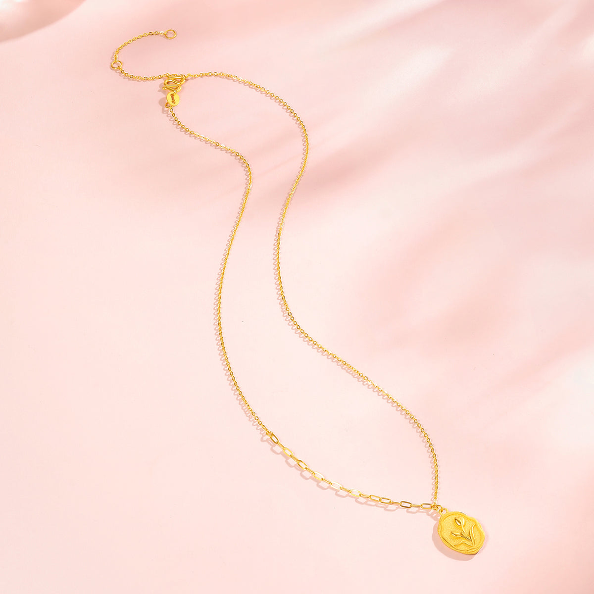 999 24K Gold Pendant Necklace Tulip 4.65-5.05g A0611951