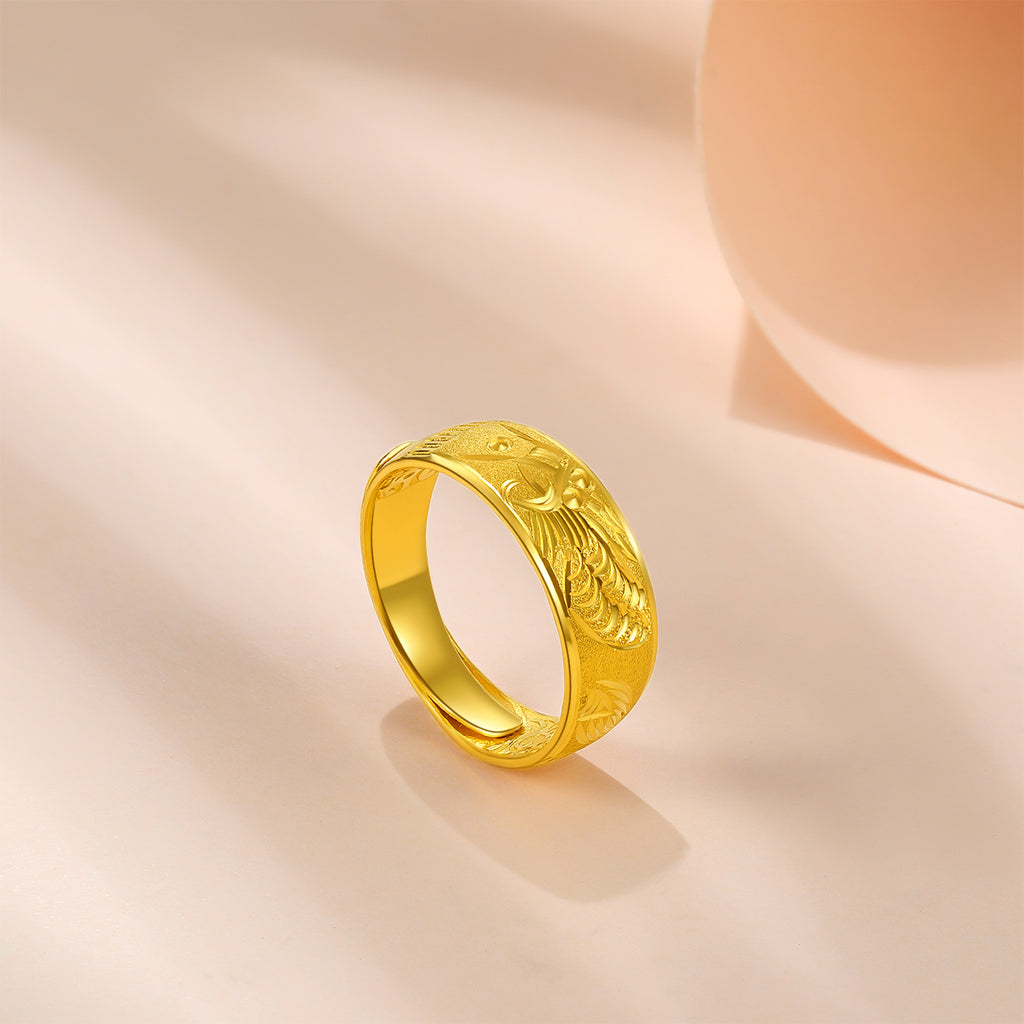 999 24K Gold Ring Dragon 6-8g A037944