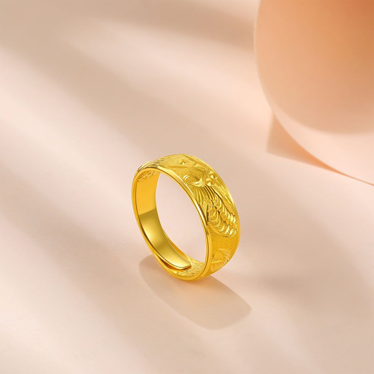 999 24K Gold Ring Dragon 6-8g A037944