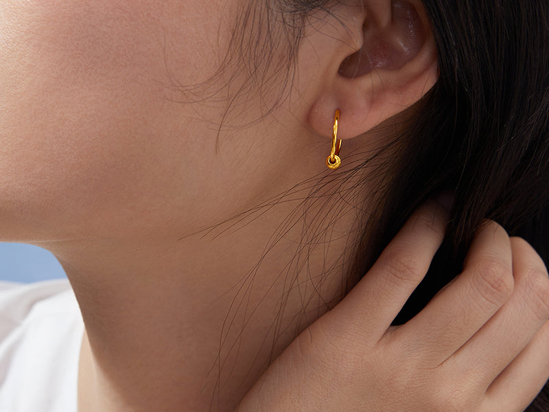 "infinite" 24K Gold Earrings 0.9-1.35g A0910235