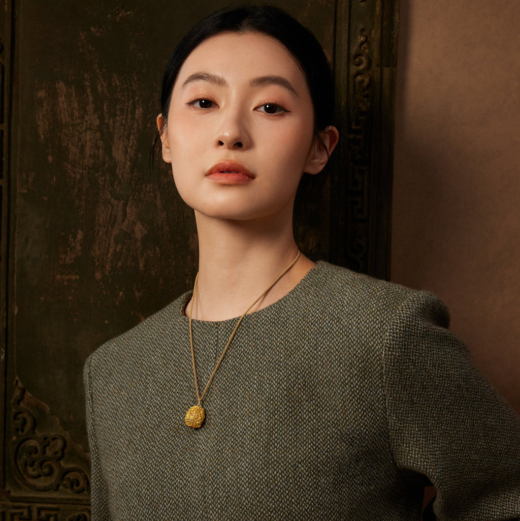 「中華文化系列—木雕」 24K 黃金吊墜 鑽石 0.02克拉 0.014克拉 19.83-22.23克 W0448136