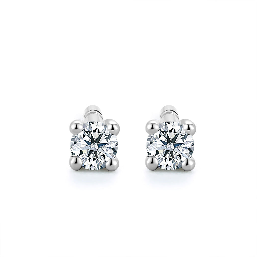 18K White Gold Earrings Diamond 0.1ct 0.6-0.8g KGDB090826