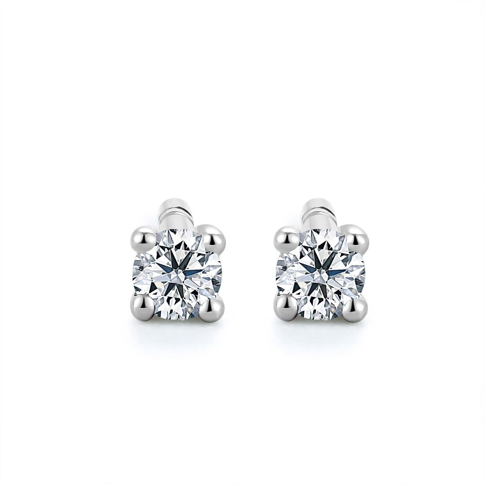 18K White Gold Earrings Diamond 0.1ct 0.6-0.8g KGDB090826