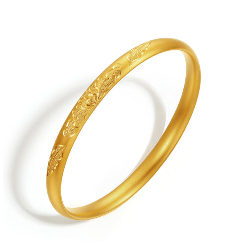 "Antiquity Gold" 999.9 24K Gold Bangle Bracelet 25-29g A1012540