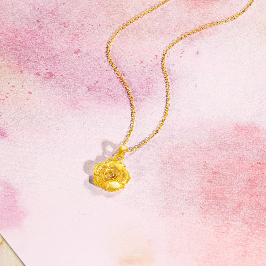 999 24K Gold Pendant Flower 2.5-3g A0413318