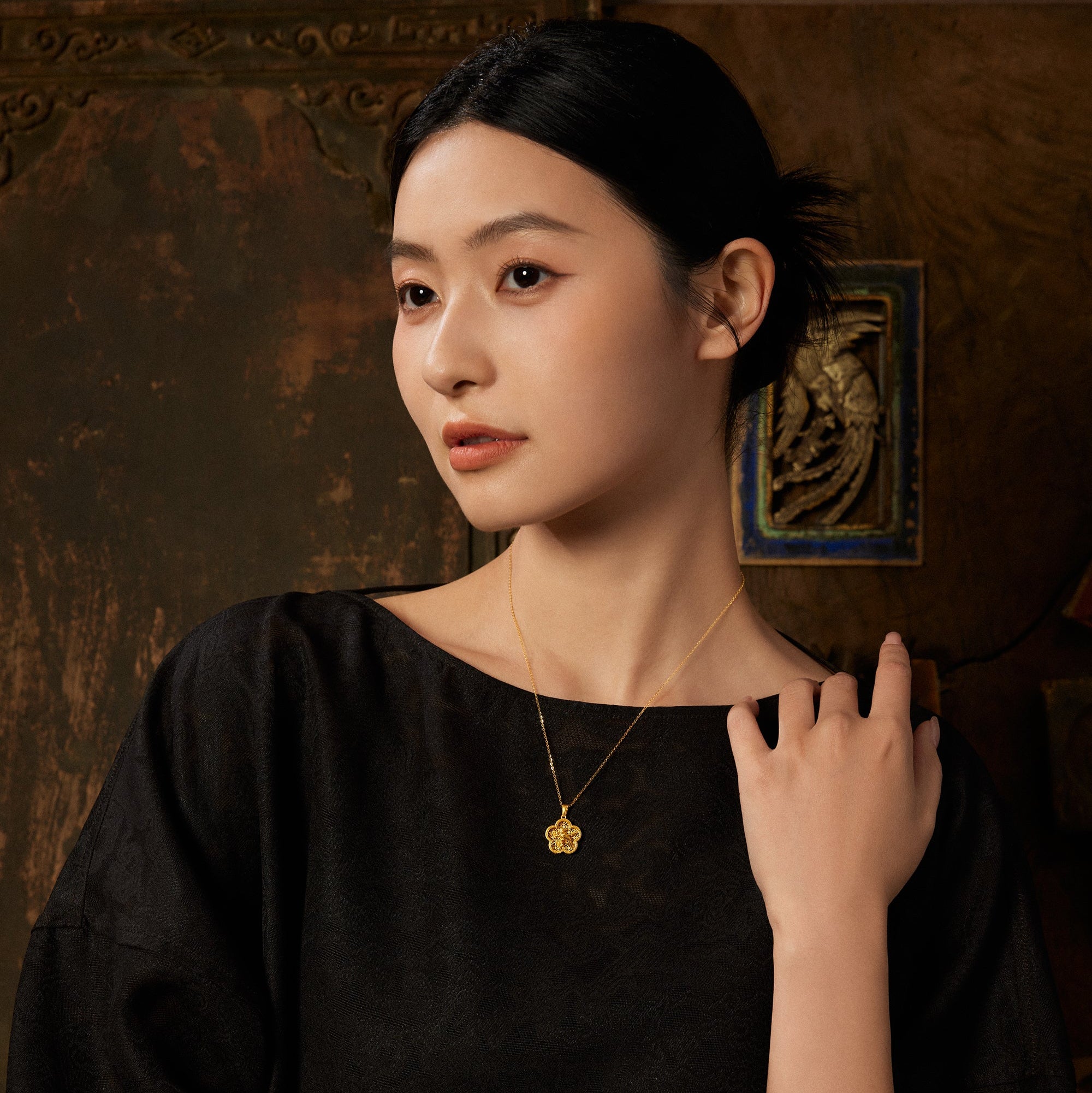 「中華文化系列 - 木雕」24K 黃金吊墜 3.41-5.41克 A0450085