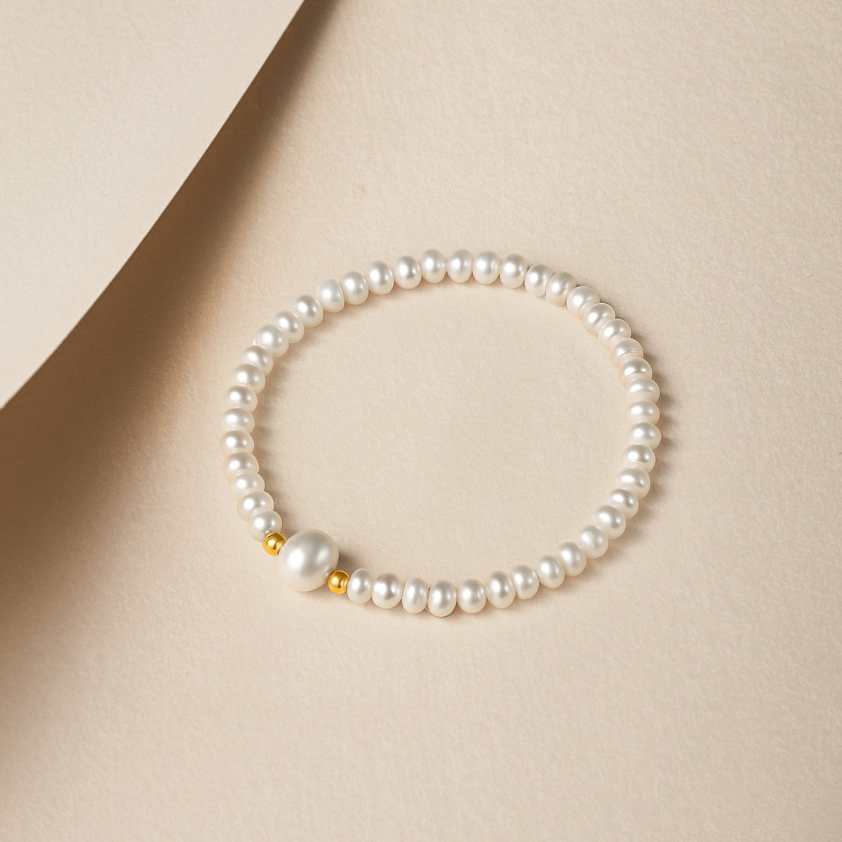 18K Yellow Gold Beaded Bracelet Freshwater Pearl 7-8mm 4.5-5.3mm 0.02-0.06g X1912917