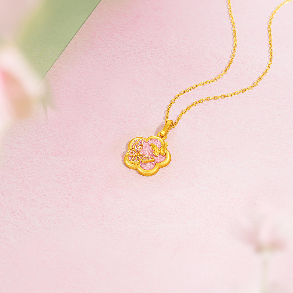 “Dream in the Garden” 24K Gold Pendant Flower 1.85-2.25g A0414971
