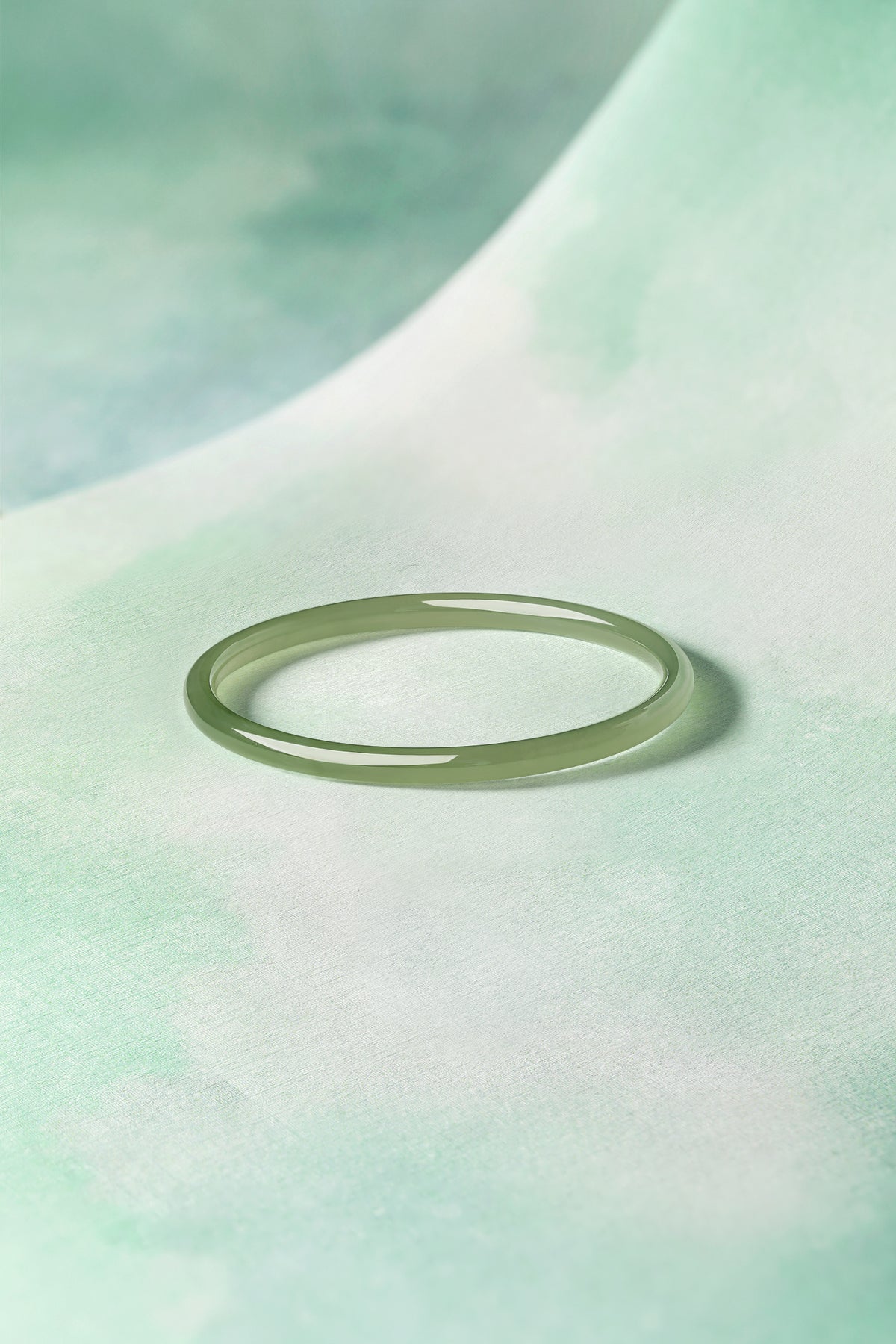 ZHOU LIU FU Green Jade Bangle Bracelets for Women Y1011522
