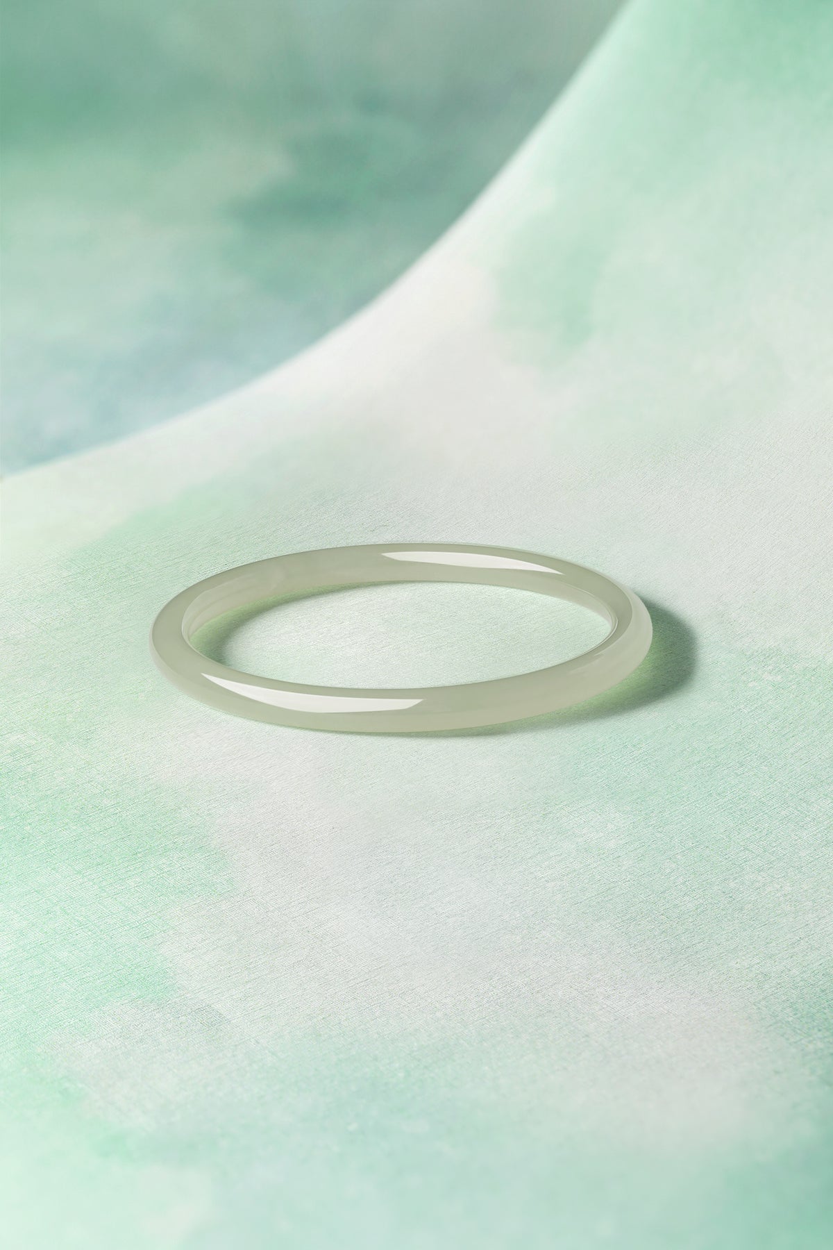 ZHOU LIU FU Green Jade Bangle Bracelets for Women - Dainty Healing Gemstone Bracelet for Protection Good Luck | Green | 55mm Y1011520