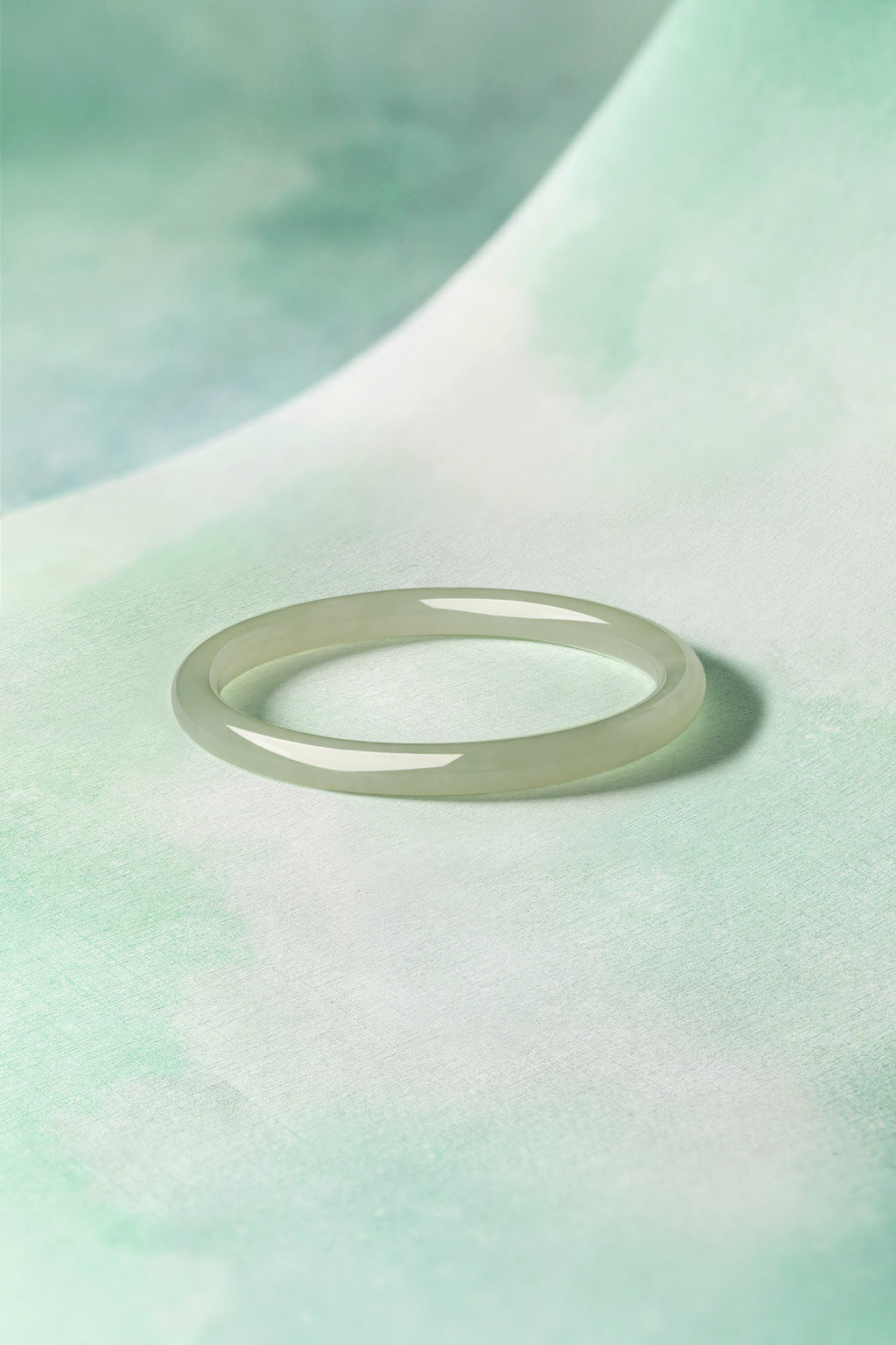 ZHOU LIU FU Green Jade Bangle Bracelets for Women - Dainty Healing Gemstone Bracelet for Protection Good Luck | Green | 55mm Y1011521