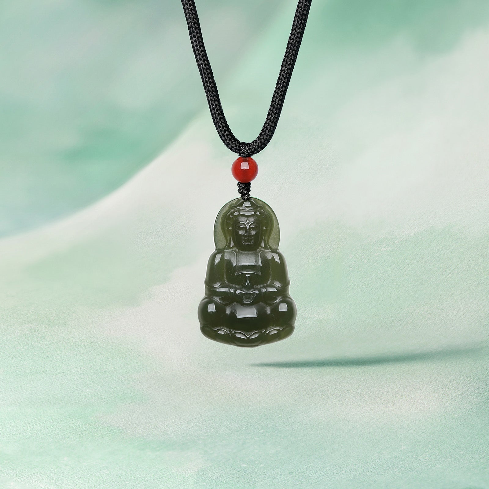 Pendant Hetian Jade Agate 6-6.5mm Guanyin Y0411875