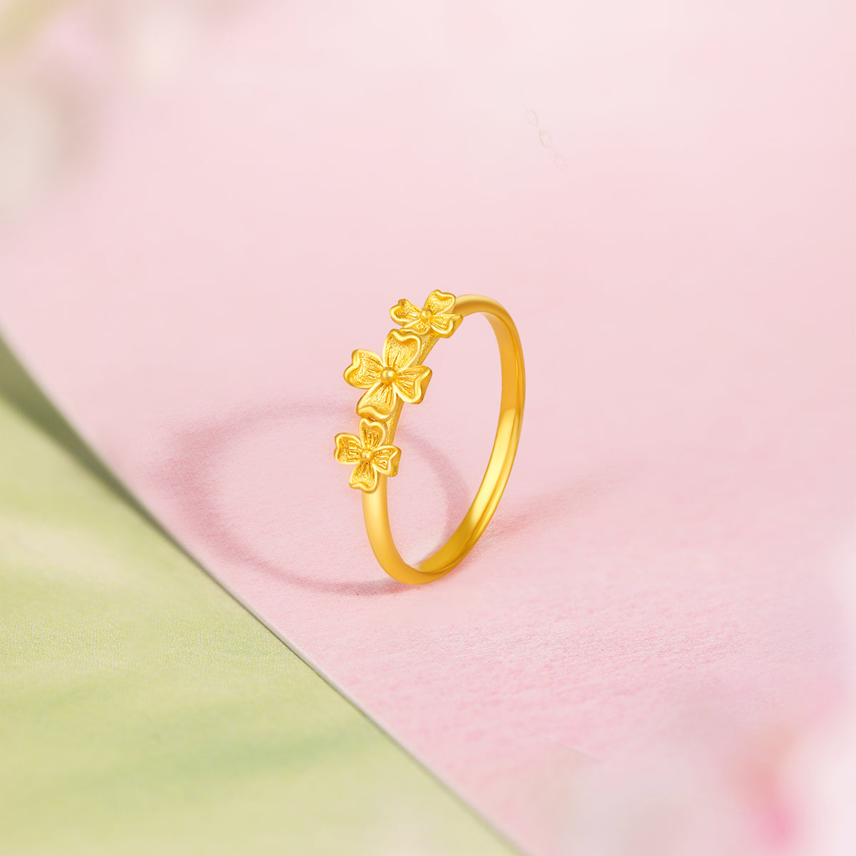 “Dream in the Garden” 24K Gold Ring Flower 2.1-2.7g A0115910