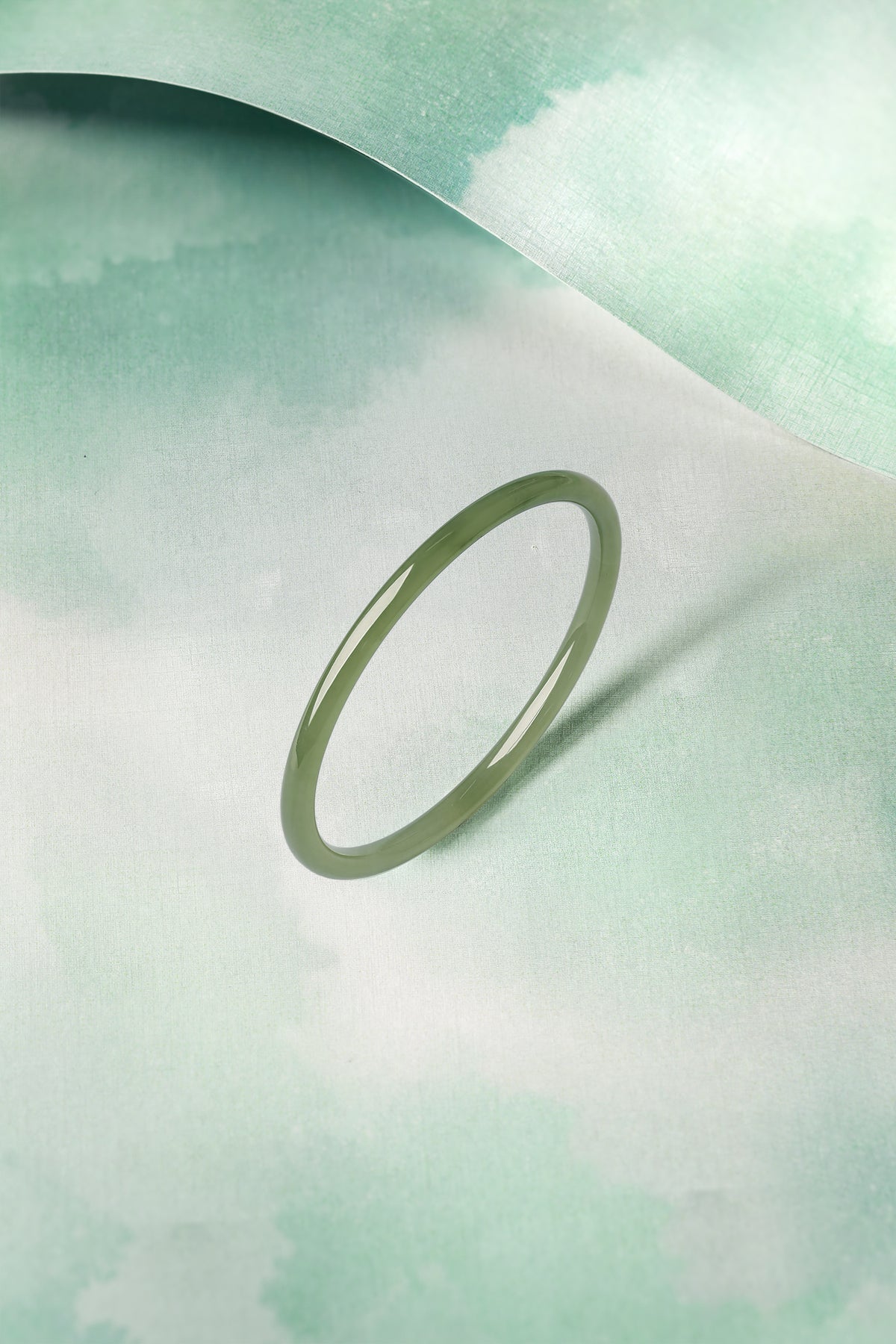 ZHOU LIU FU Green Jade Bangle Bracelets for Women Y1011522