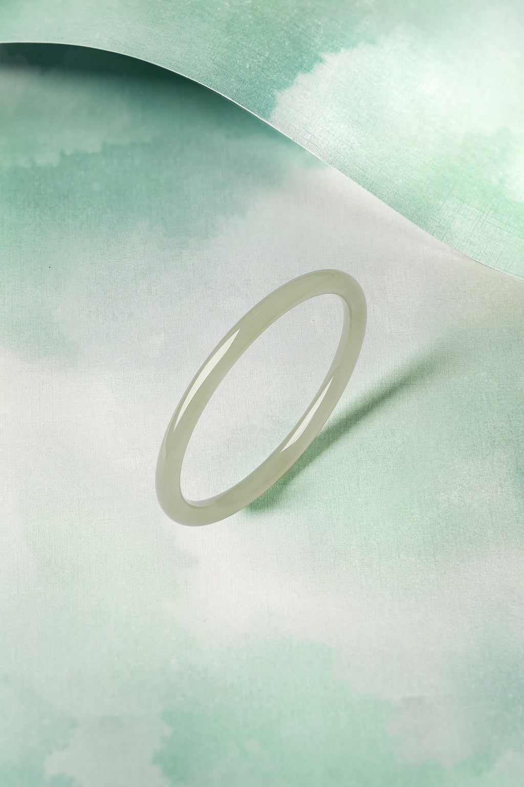 ZHOU LIU FU Green Jade Bangle Bracelets for Women - Dainty Healing Gemstone Bracelet for Protection Good Luck | Green | 55mm Y1011520