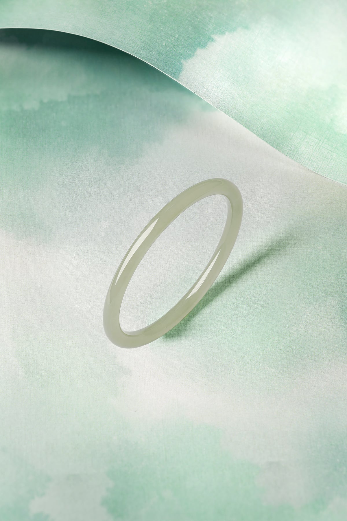 ZHOU LIU FU Green Jade Bangle Bracelets for Women - Dainty Healing Gemstone Bracelet for Protection Good Luck | Green | 55mm Y1011520