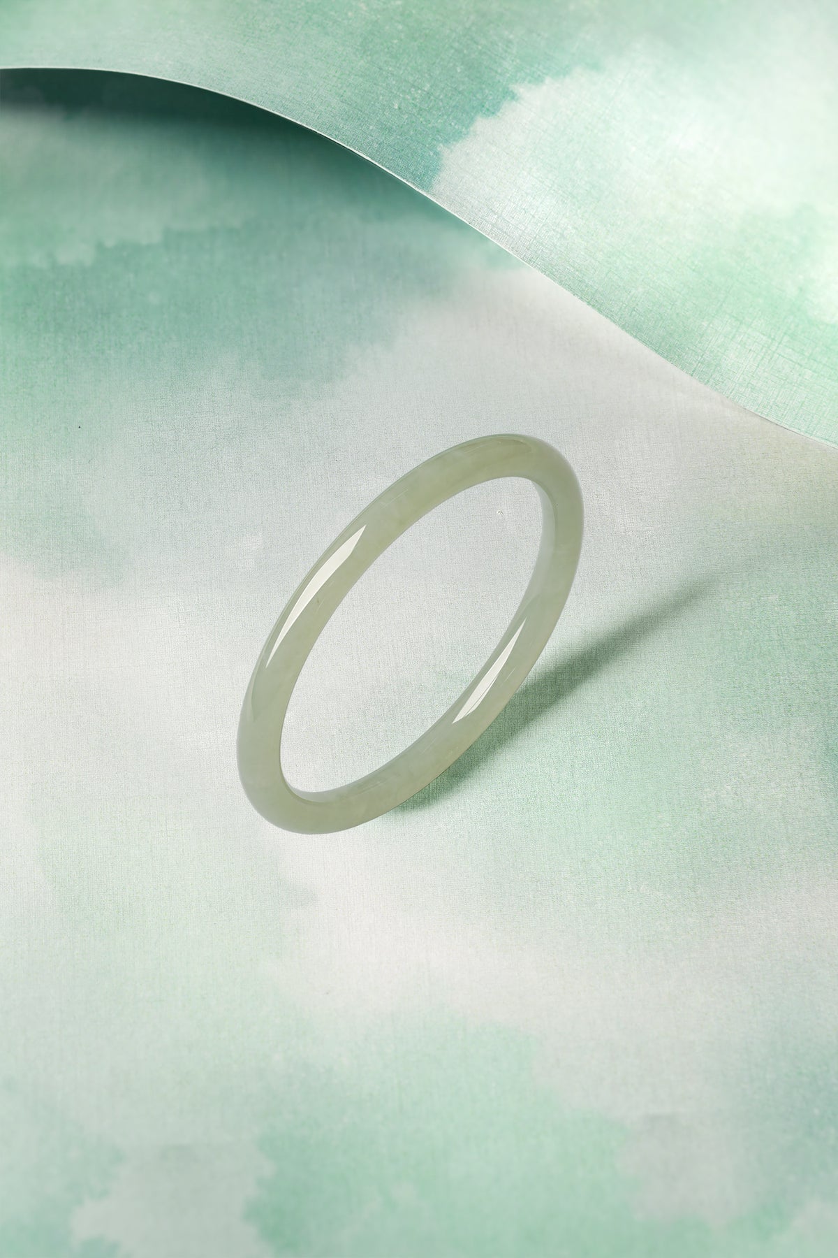 ZHOU LIU FU Green Jade Bangle Bracelets for Women - Dainty Healing Gemstone Bracelet for Protection Good Luck | Green | 55mm Y1011521