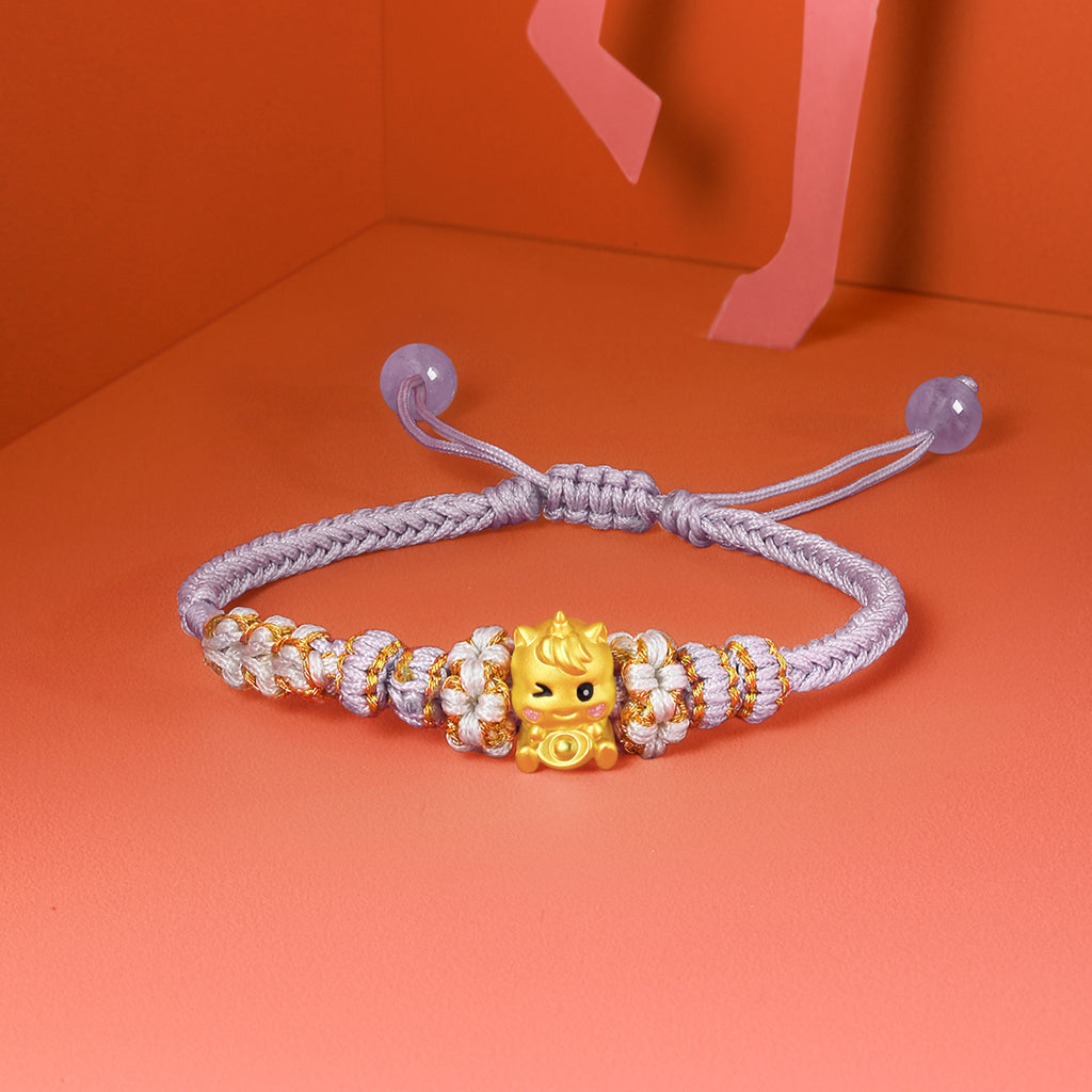 'Year of the Horse' 24K Gold Bracelet Horse Yuanbao 0.6-0.8g 16cm-22cm A1715941