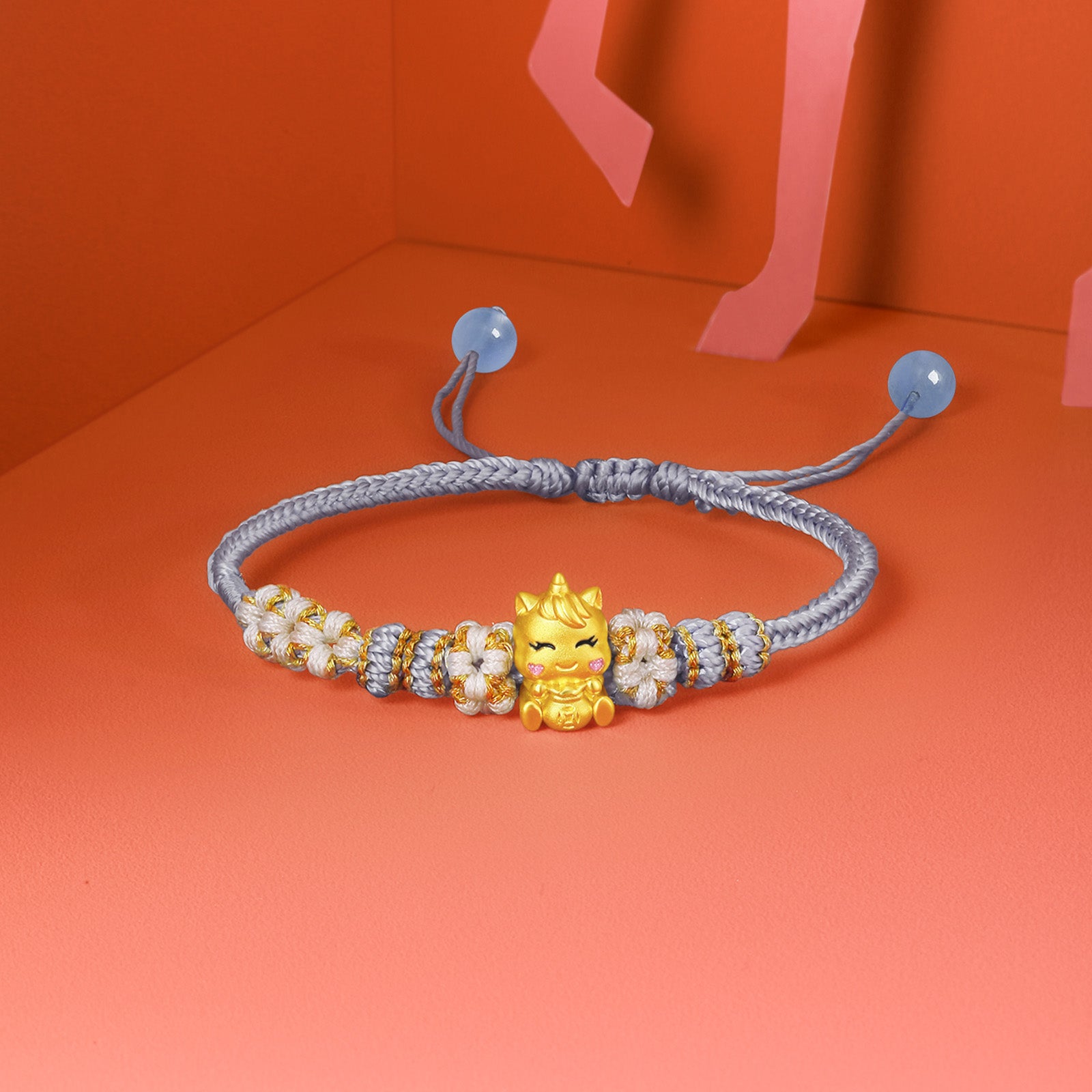 'Year of the Horse' 24K Gold Bracelet Horse Fortune Bag 0.6-0.8g 16cm-22cm A1715945