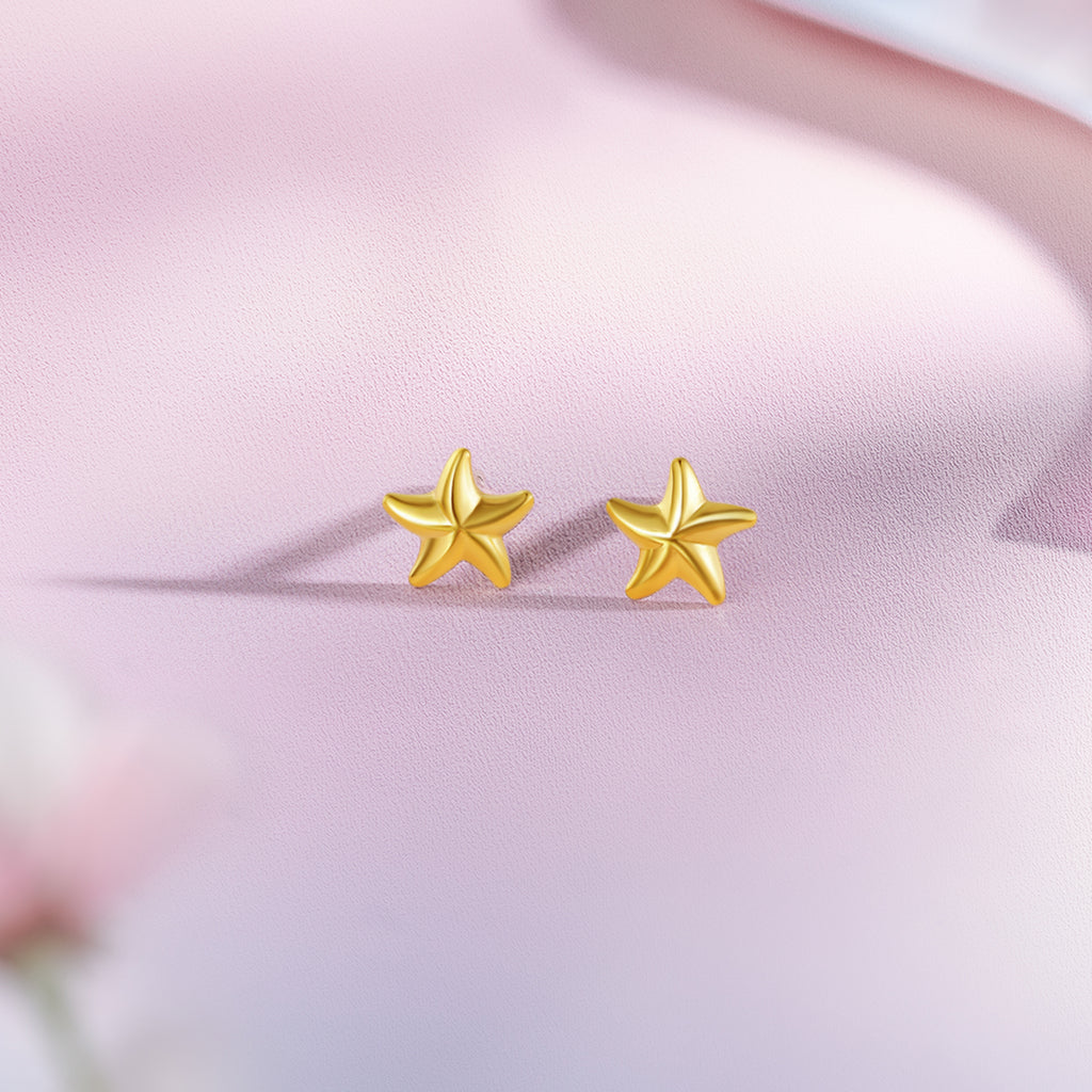 24K Gold Earrings Star 0.61-0.81g AA096005