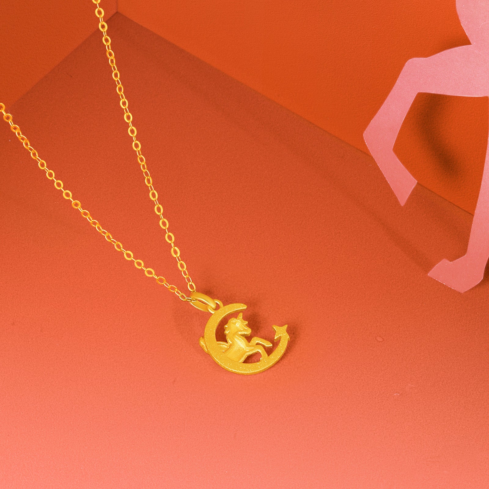 'Year of the Horse' 24K Gold Pendant Horse Moon 1.85-2.15g A0415706