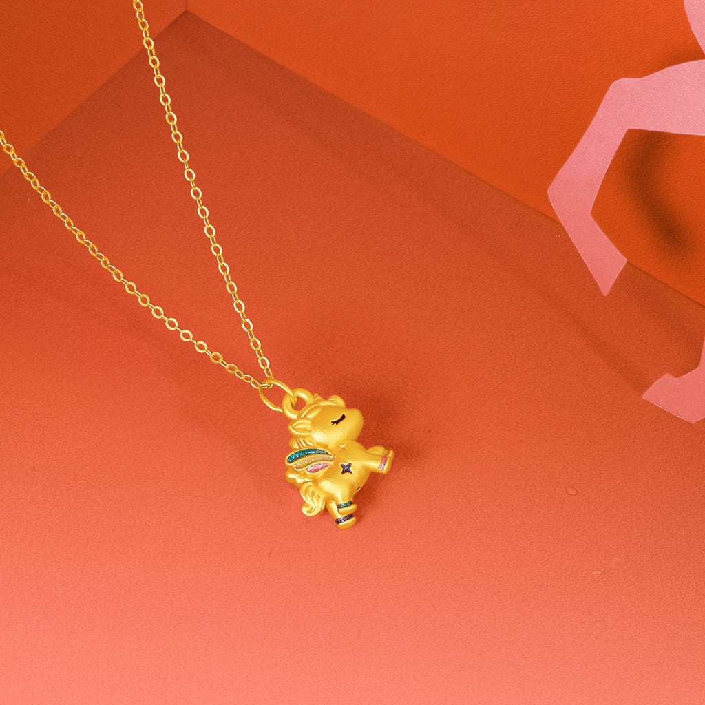 'Year of the Horse' 24K Gold Pendant Horse 1.1-1.3g A0415769