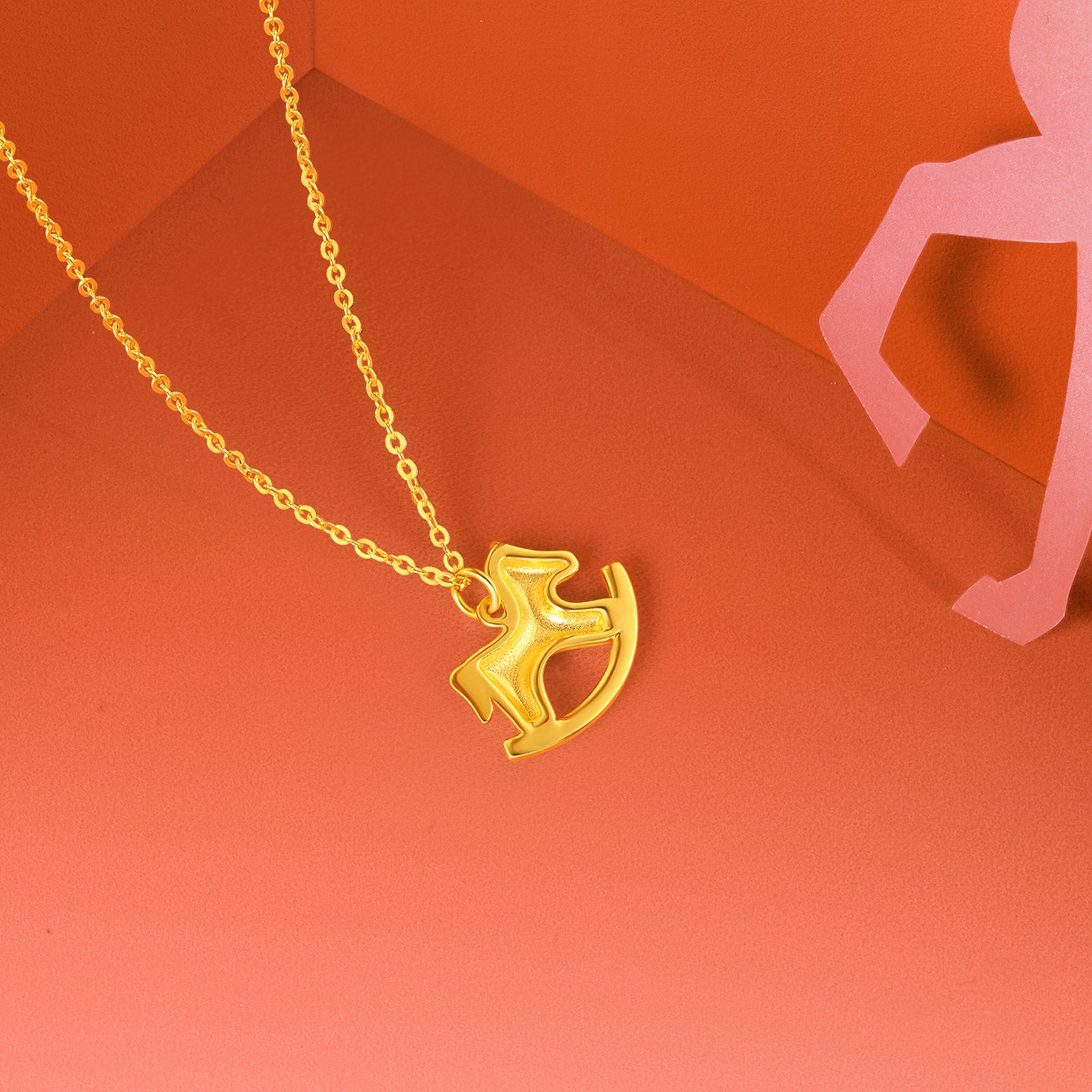 'Year of the Horse' Au750 18K Gold Pendant Necklace Horse 1.74-2.14g 40cm-45cm C0623340