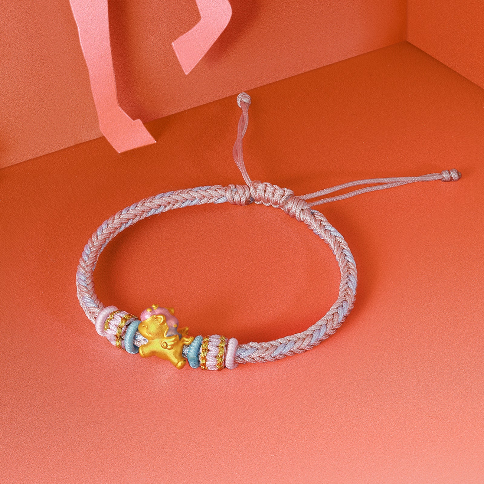 'Year of the Horse'  24K Gold String Bracelet Horse 0.7-1g 16cm-22cm A1715704