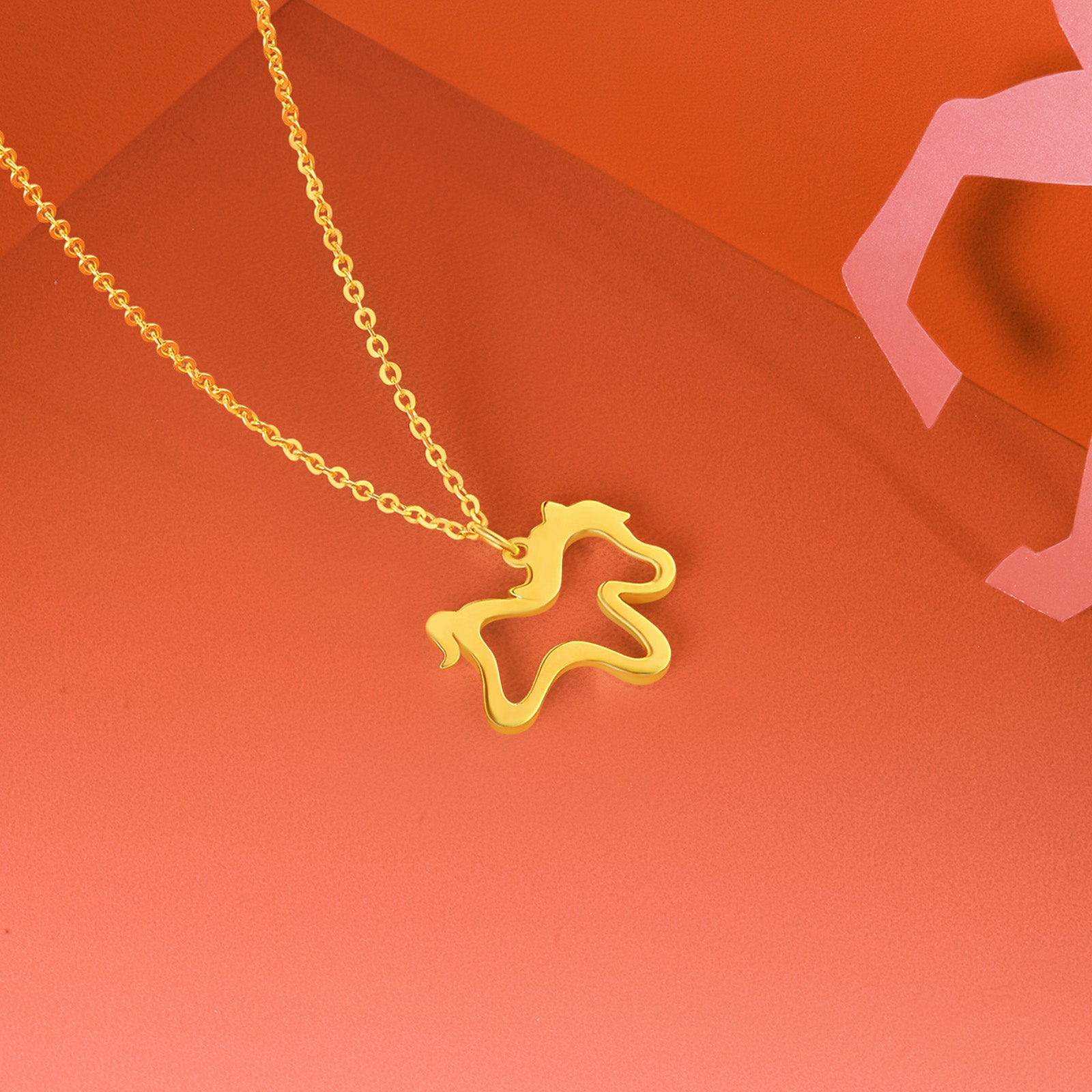 'Year of the Horse' Au750 18K Gold Pendant Necklace Horse 1.7-2.1g 40cm-45cm C0623337