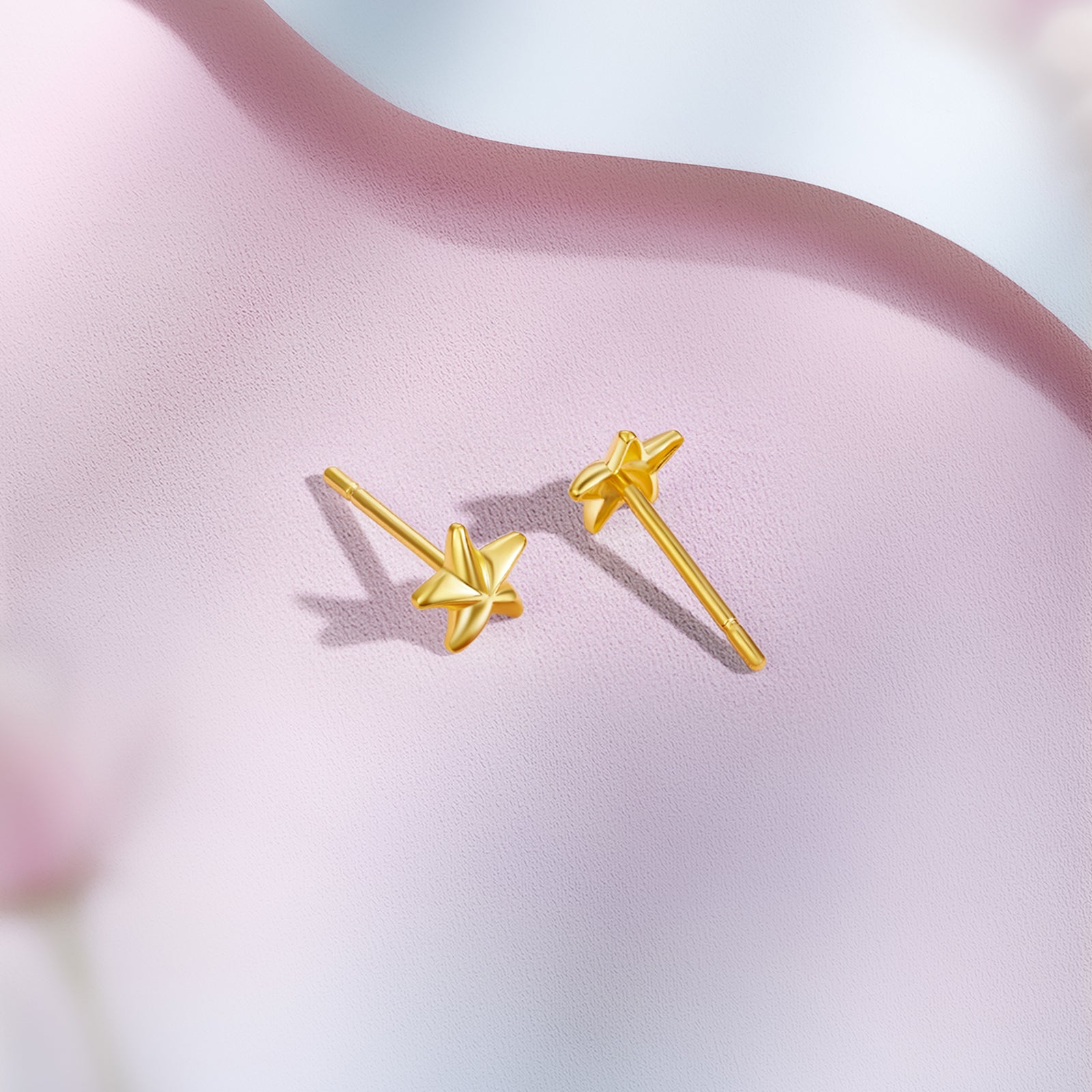 24K Gold Earrings Star 0.61-0.81g AA096005