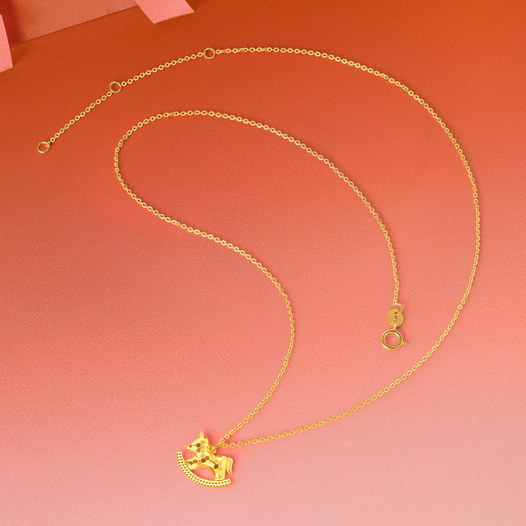 'Year of the Horse' Au750 18K Gold Pendant Necklace Horse 1.74-2.14g 40cm-45cm C0623340