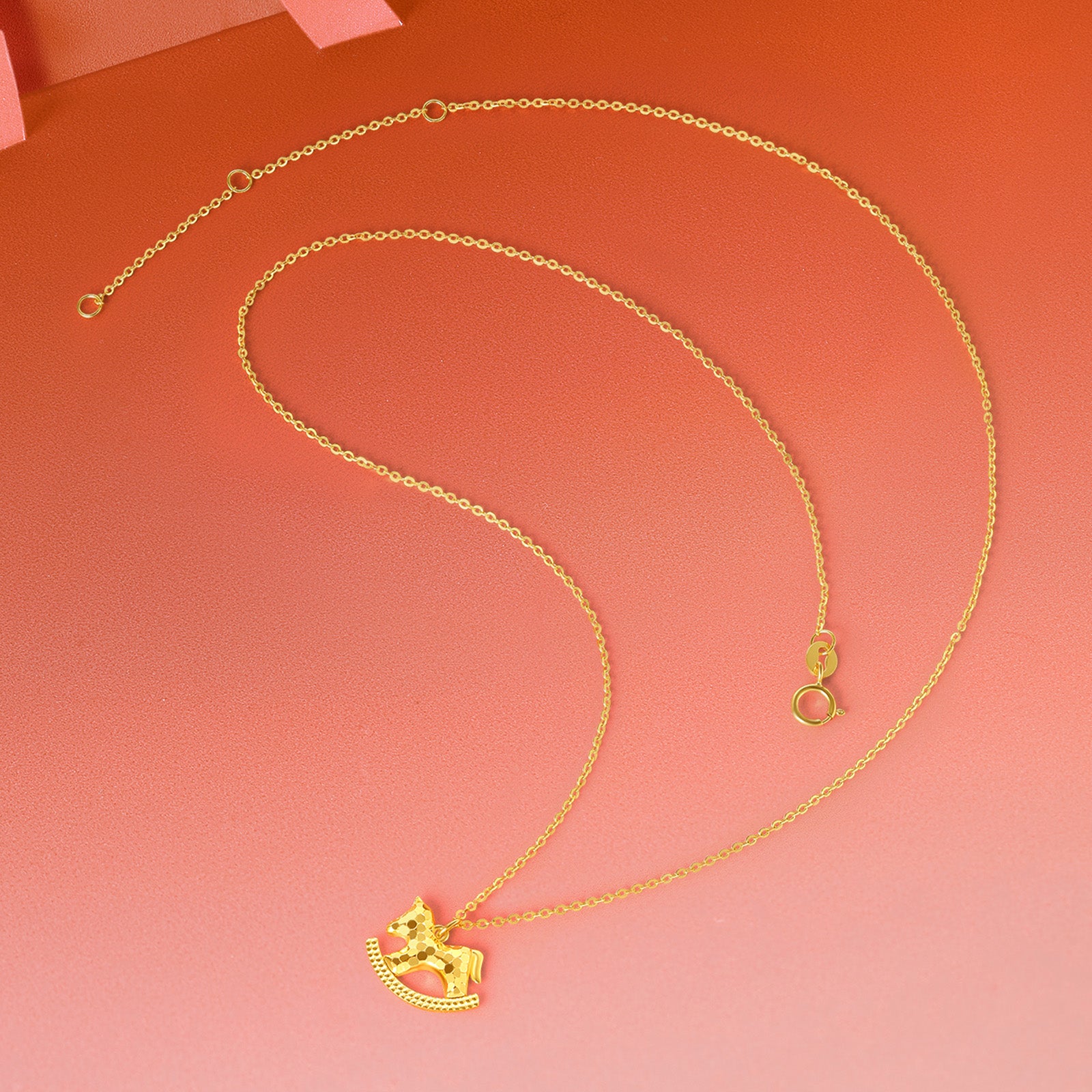 'Year of the Horse' Au750 18K Gold Pendant Necklace Horse 1.74-2.14g 40cm-45cm C0623340