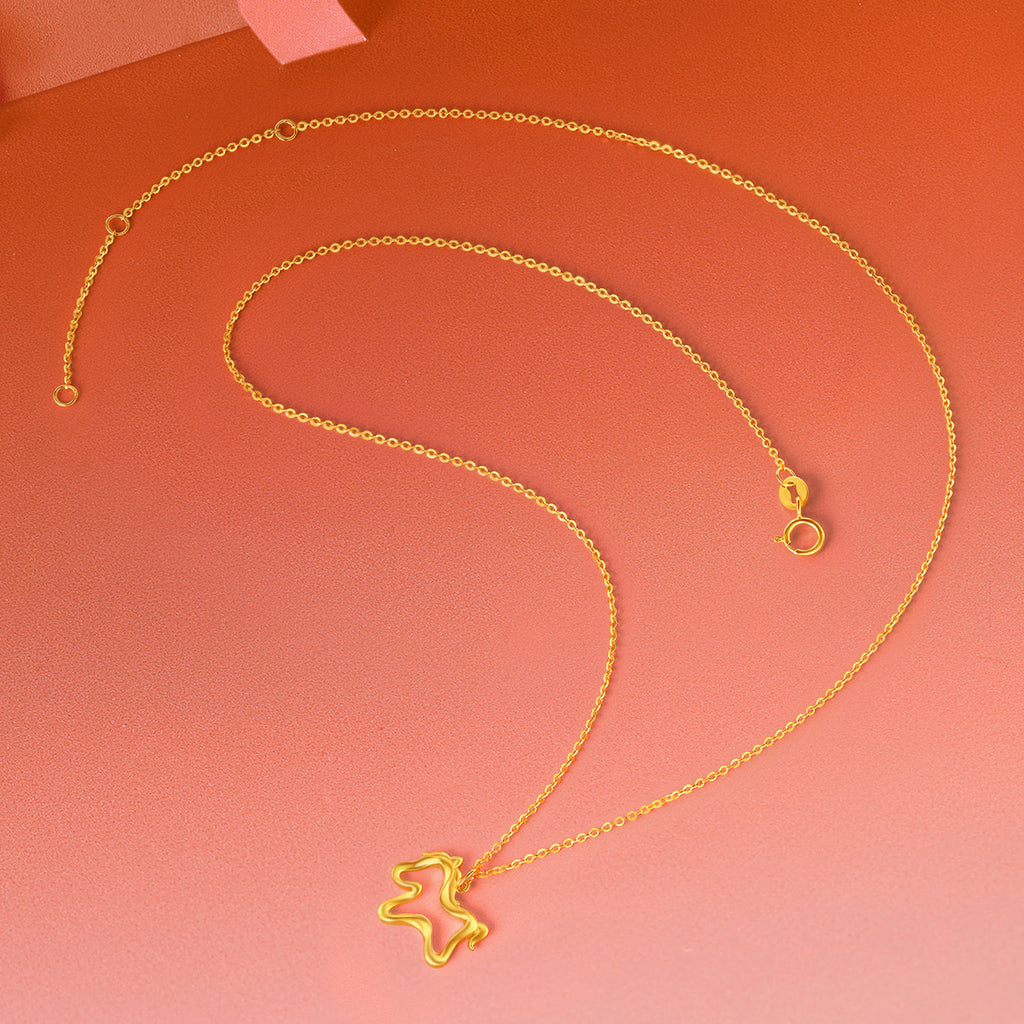 'Year of the Horse' Au750 18K Gold Pendant Necklace Horse 1.7-2.1g 40cm-45cm C0623337