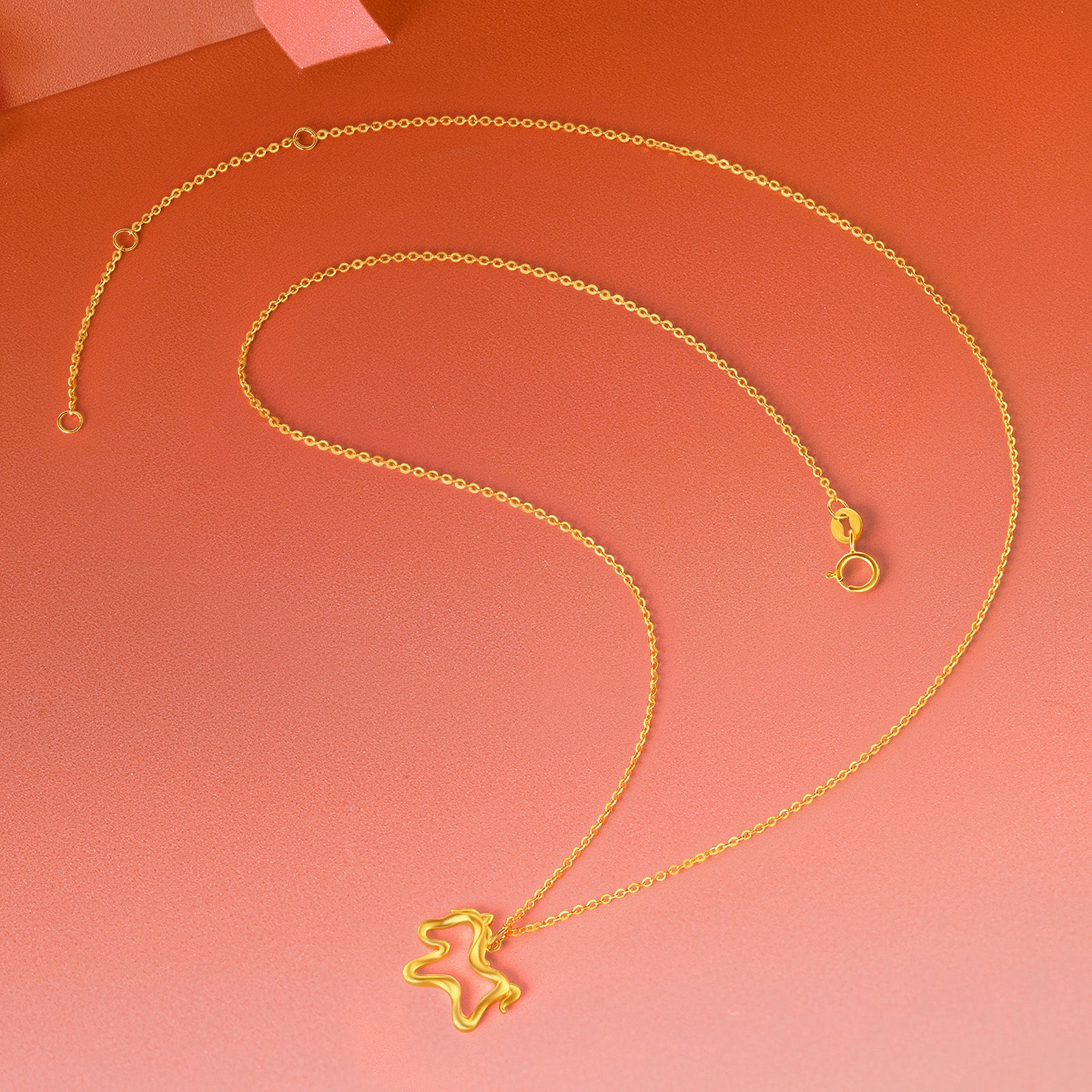 'Year of the Horse' Au750 18K Gold Pendant Necklace Horse 1.7-2.1g 40cm-45cm C0623337