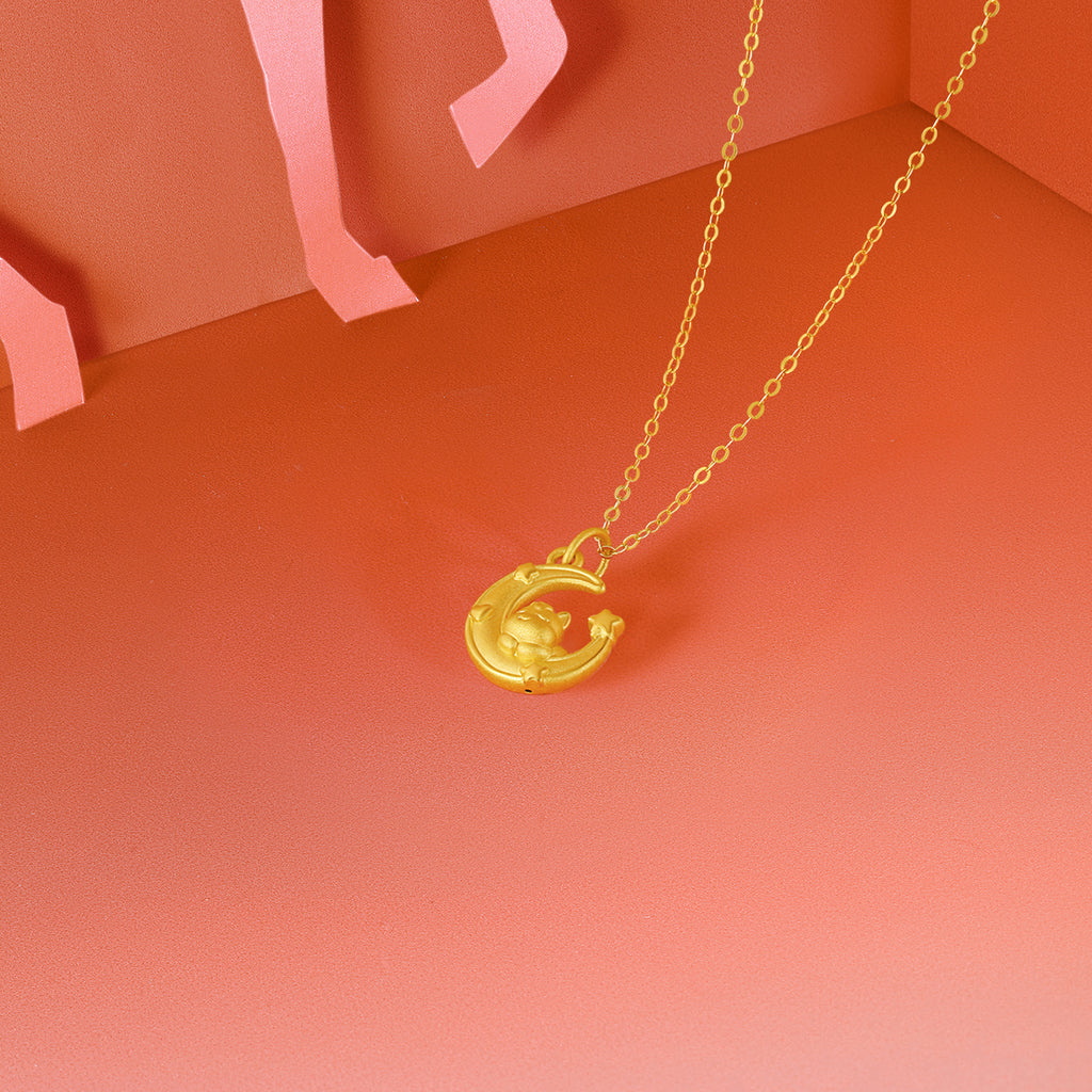 'Year of the Horse' 24K Gold Pendant Moon Horse 1-1.3g A0415518