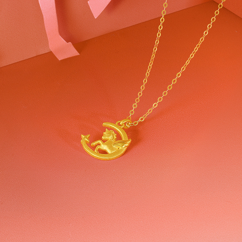 'Year of the Horse' 24K Gold Pendant Horse Moon 1.85-2.15g A0415706