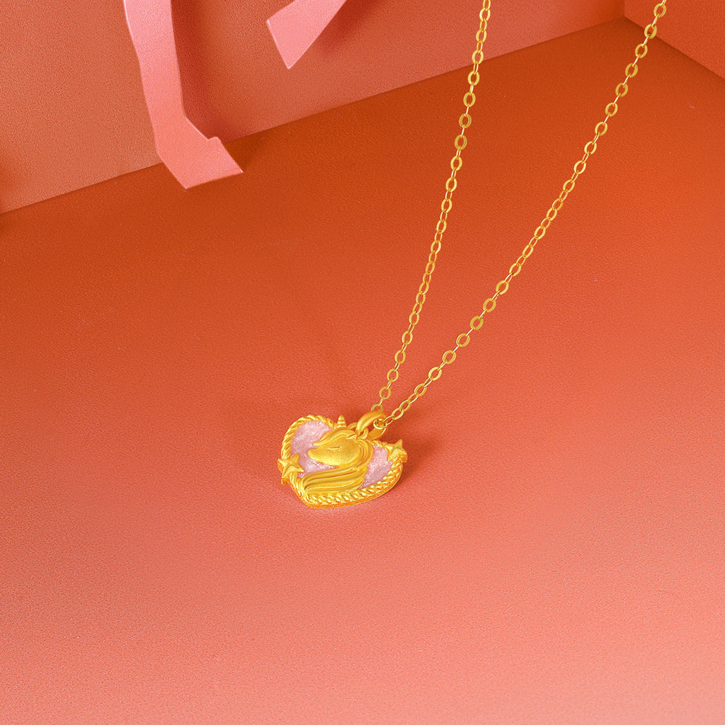 'Year of the Horse' 24K Gold Pendant Horse Heart 2.7-3g A0415544