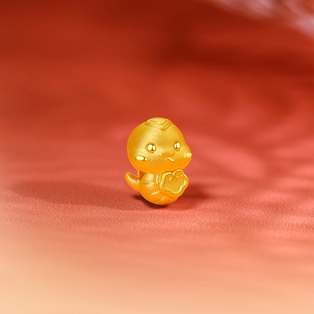 "Chinese Zodiac Snake" 24K Gold Charm Bracelet Snake 1-1.3g A1613095