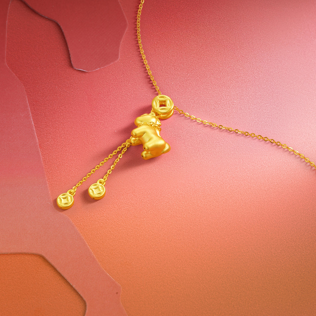 'Year of the Horse' 24K Gold Pendant Horse Coin 1.7-2g A0422088