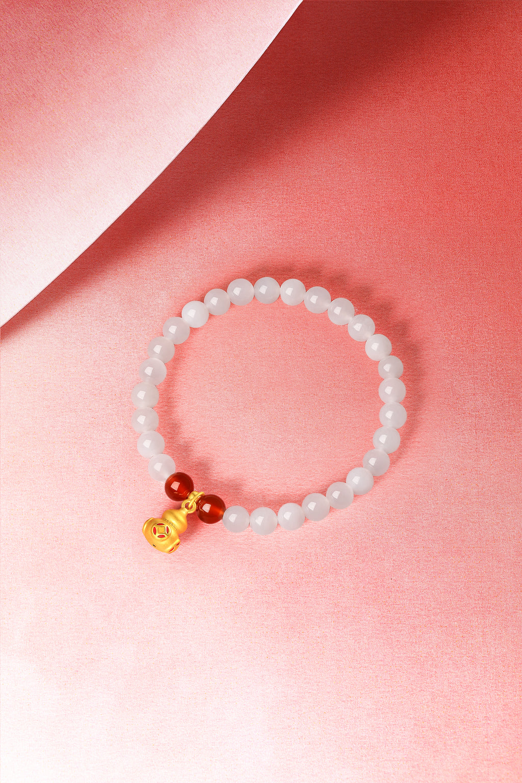 24K Gold Beaded Bracelet Hetian Jade 5.8-6.3mm Agate 0.4-0.7g Y1914713