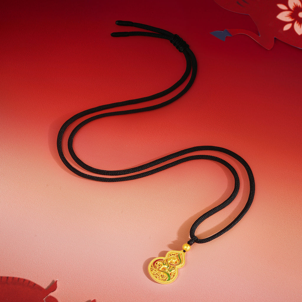 'Year of the Horse' 999.9 24K Gold Pendant Necklace Horse Gourd 5.8-6.15g 65cm-75cm A0421060