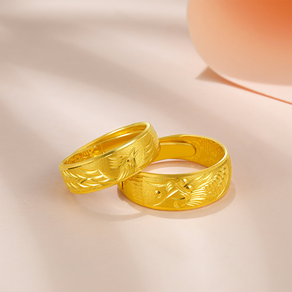 999 24K Gold Ring Dragon 6-8g A037944