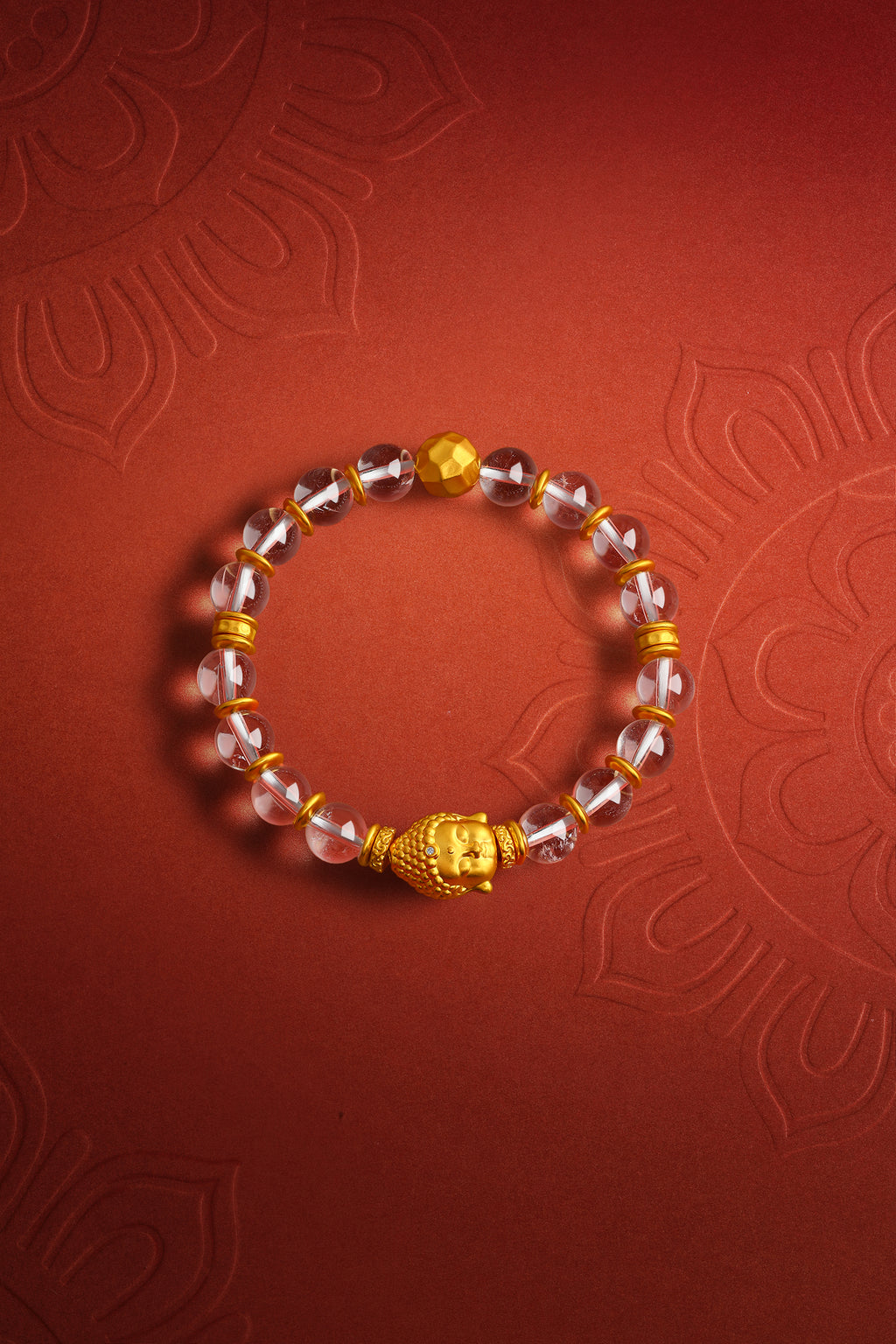 "Jiuhua Mountain" 24K Gold Crystal Bracelet 5-7g J1935451