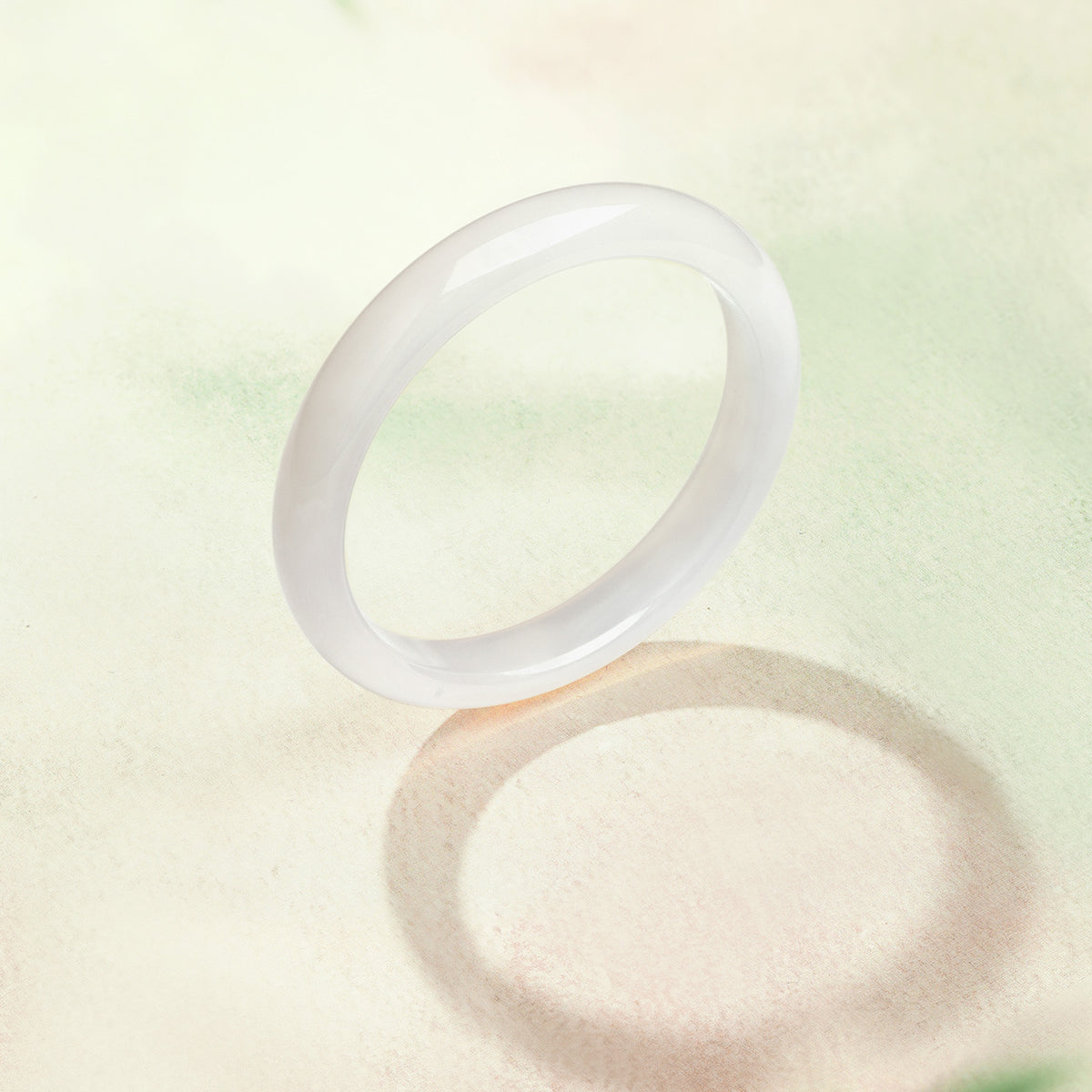 ZHOU LIU FU Chalcedony Jade Bangle Bracelets for Women - Handmade Chalcedony Healing Gemstone Bracelet Bangles for Protection Good Luck J1013562