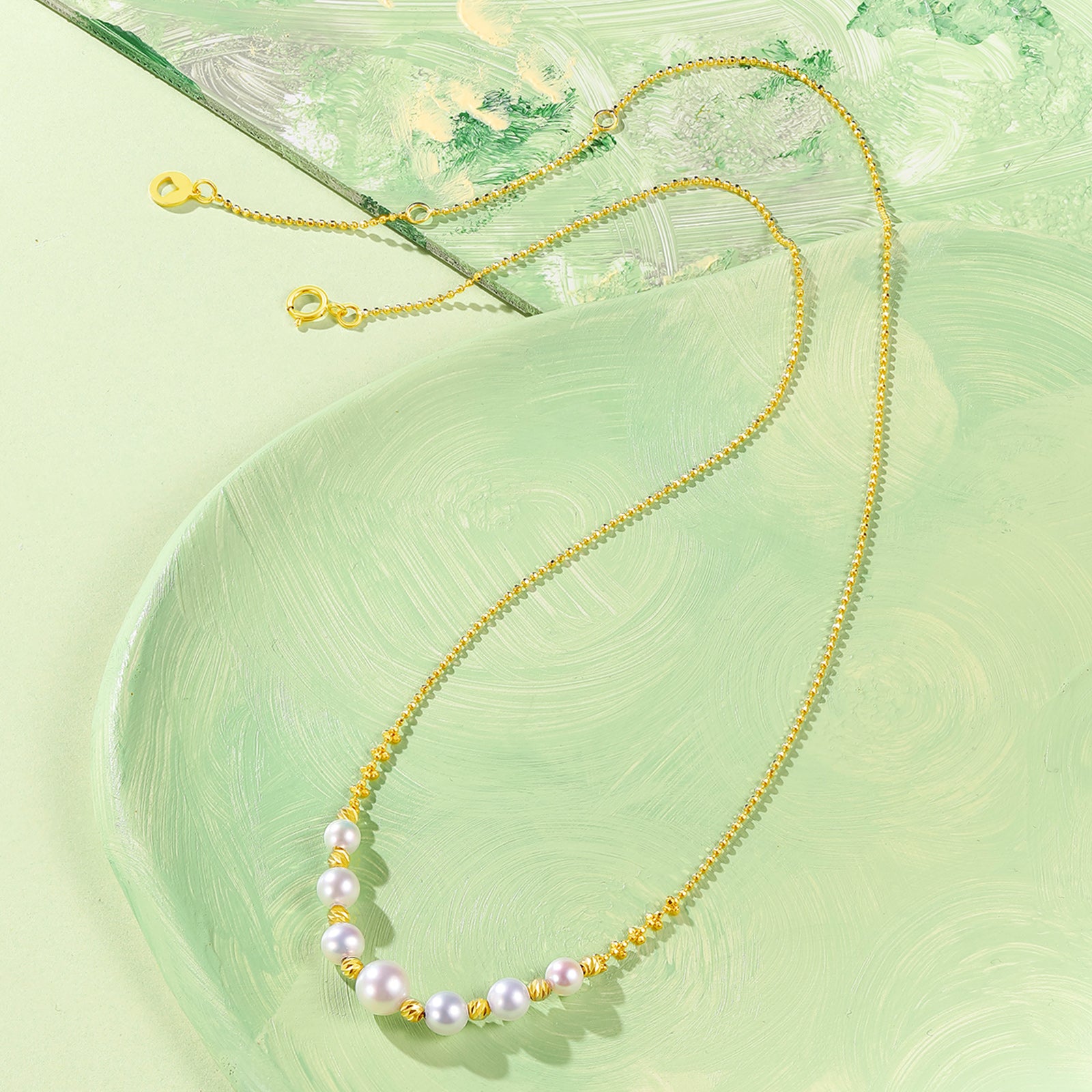 18K Gold Necklace Pearl 2.15-2.45g X0513027